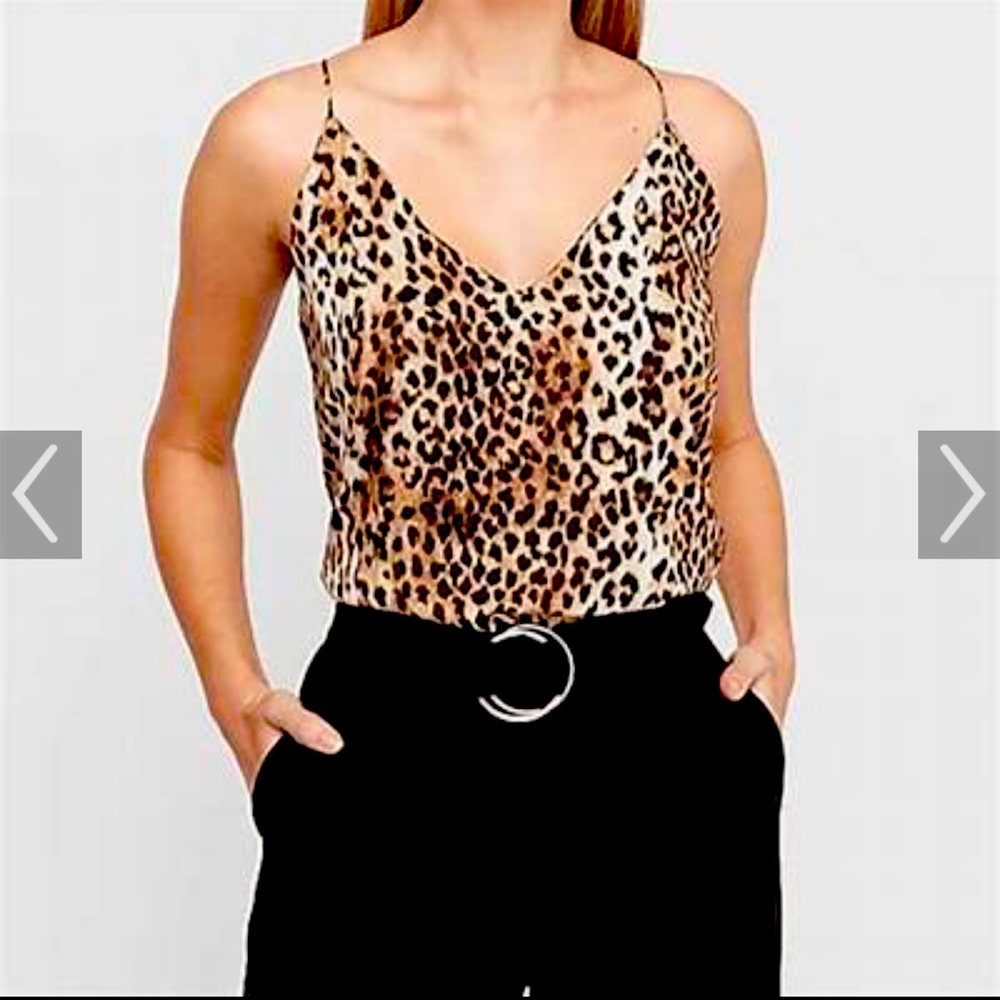 NWT Express leopard print silky tank camisole